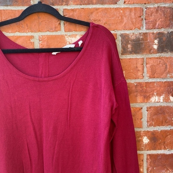 Soft Surroundings Meidum Margulies Marroon Exposed Zipper Back Long Sleeve Top - Picture 3 of 10